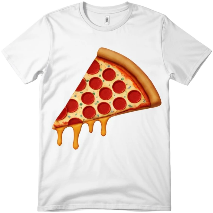 graphic tee shirt with a pizza slice design emoji