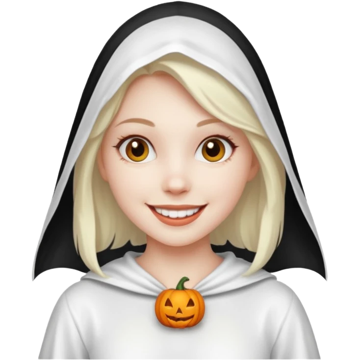 girl with hallowen white costumes emoji