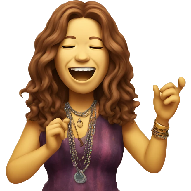 Janis joplin singing high emoji
