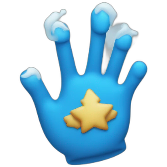 blue christmas hand emoji