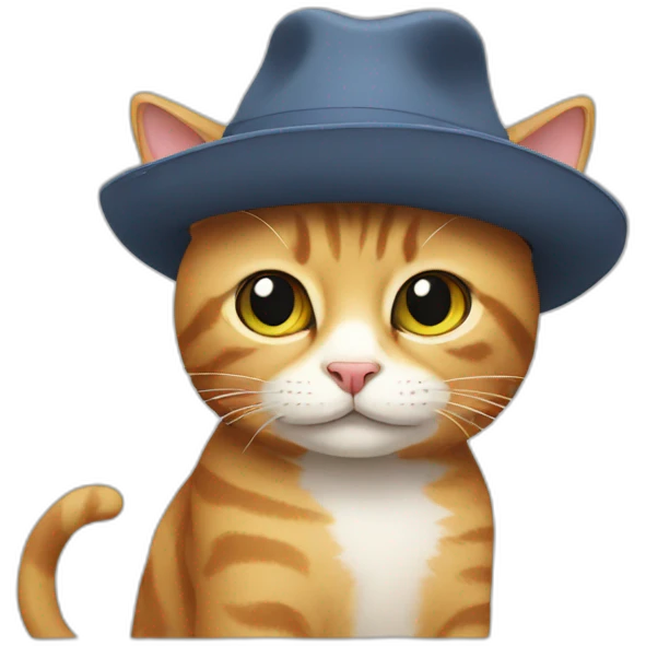 Cat wearing a hat emoji