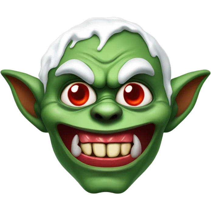 evil goblin covered in yogurt emoji