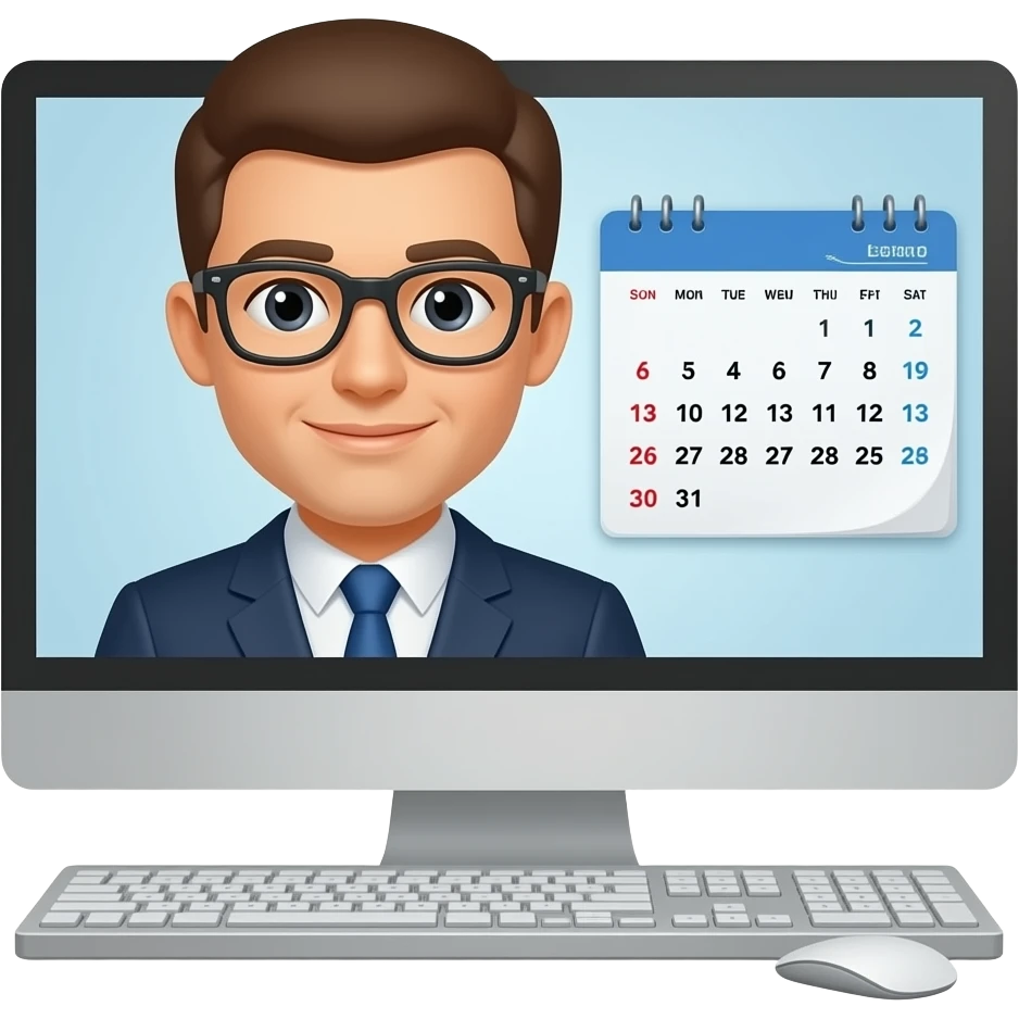 employee computer calendar simple emoji emoji