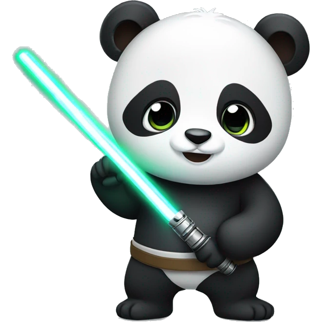 Panda holding a lightsaber  emoji