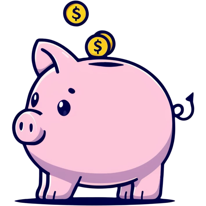 investment concept with piggy bank and sparkles emoji