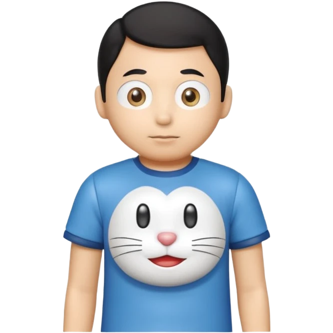 Doramon is wearing physics walla shirt emoji