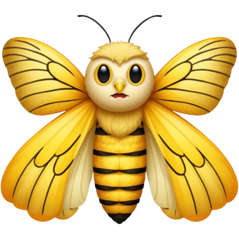 yellow moth but replace the face with trump’s face emoji