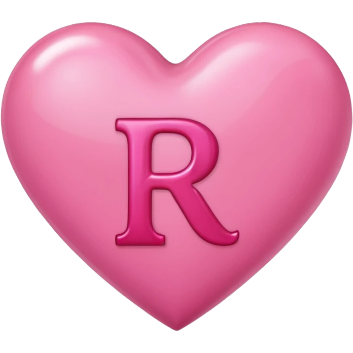 Make a pink heart with an R in the middle emoji