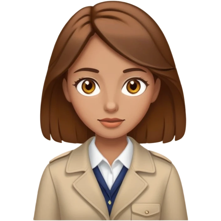 Tourist guide girl with brown hair and almond color eyes emoji