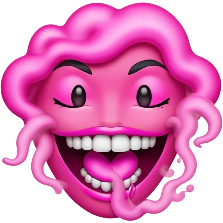 Neon smoke mouth emoji