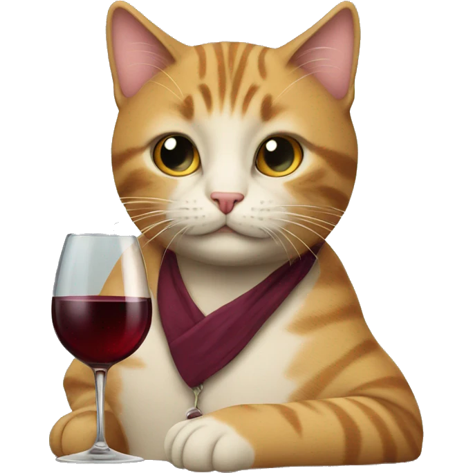 Cat with a glass of wine emoji