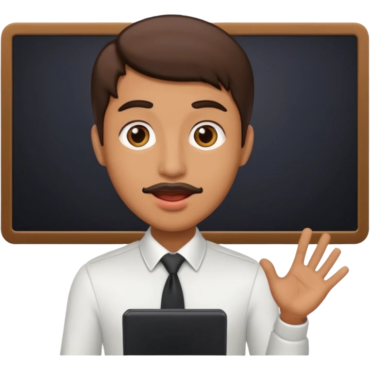 Professional who is presenting presentation transparent backdround with Lip Sync man requid  emoji