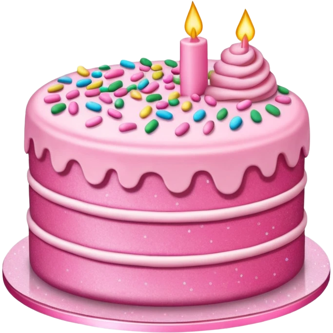 Glitter Pink Cake emoji