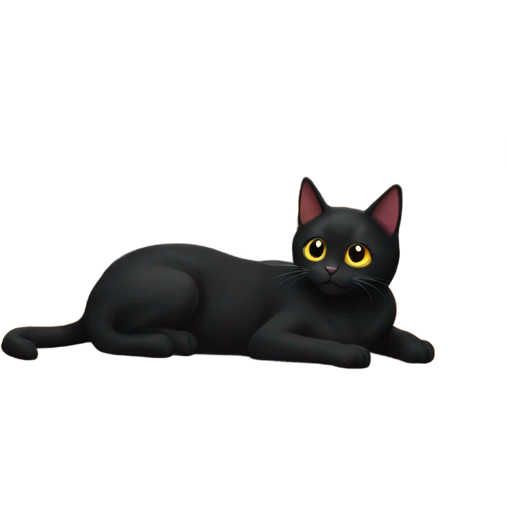 Black cat laying in front of fireplace  emoji