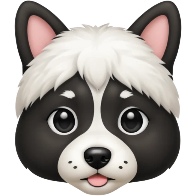 dog white with black face and short hair emoji