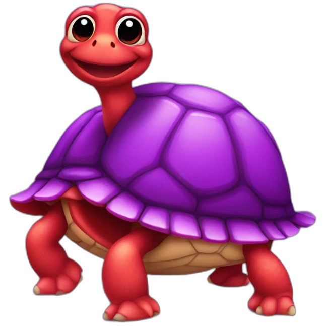 red and purple turtle emoji