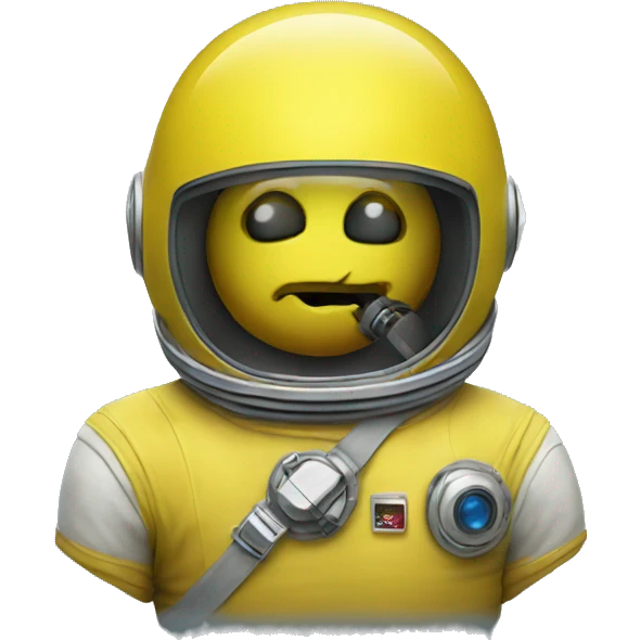 yellow apple wearing space helmet emoji