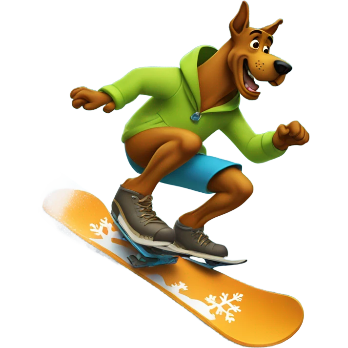 Scooby Doo snowboarding emoji