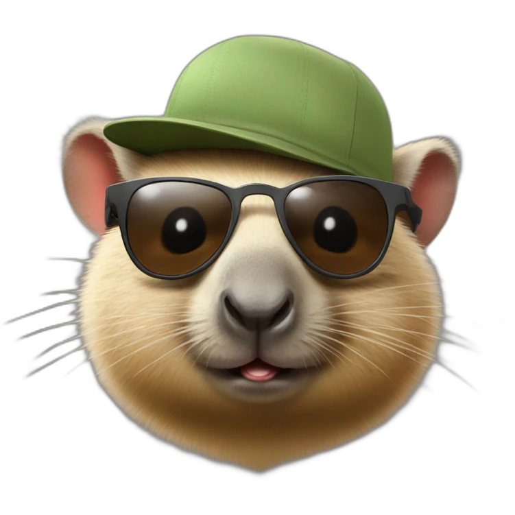 Wombat with sunglasses and a cap emoji