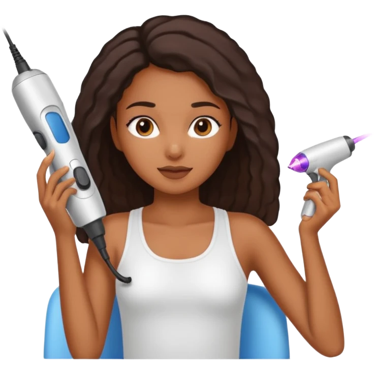 black girl receiving laser hair removal emoji