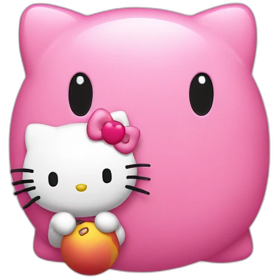 hello kitty with kirby emoji
