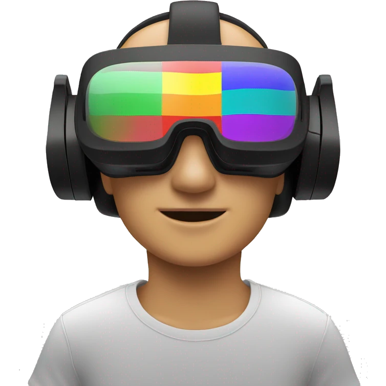A VR headset with pride flag colors, be headset only emoji