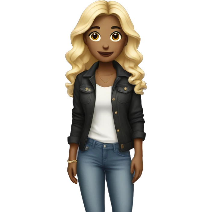 Pretty girl in stylish outfit  emoji