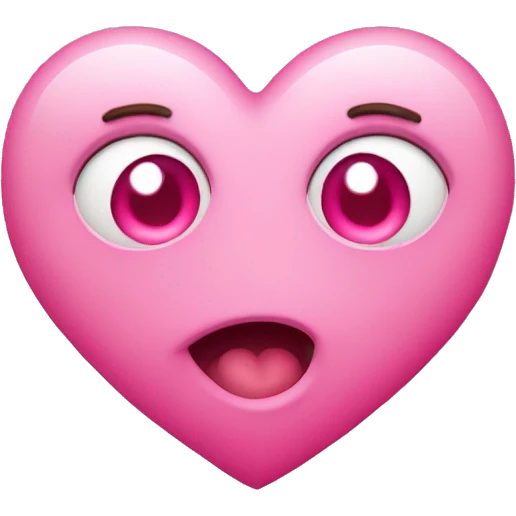 Pink Heart eyes with pink hearts emoji