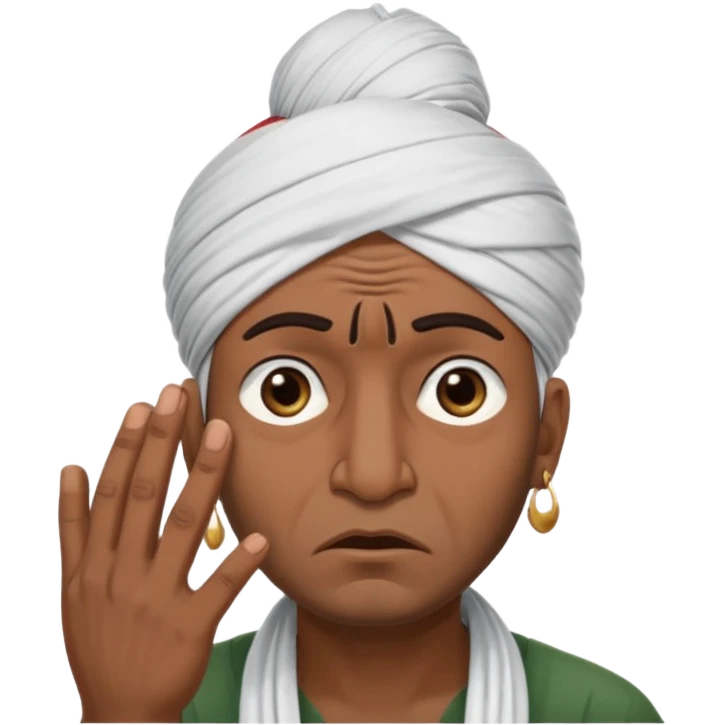 A caricature-style sticker of an Indian man facepalming with frustration but still looking humorous. Add text: ‘Seriously??’ emoji
