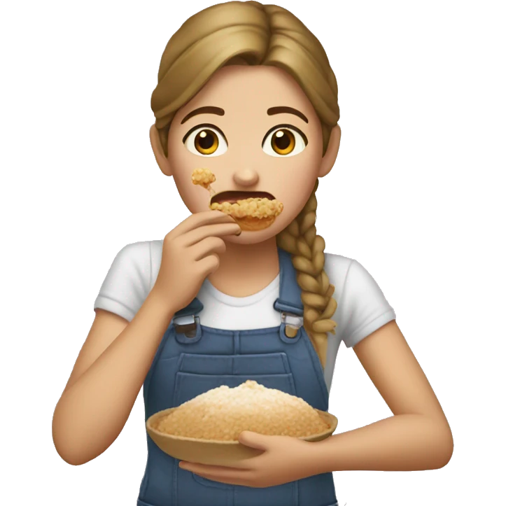 Girl eating Crumbl emoji