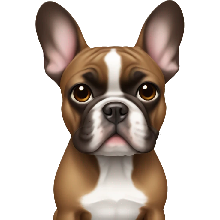 french bulldog with brown girl emoji
