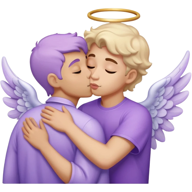 Pastel purple angel love kisses human man emoji
