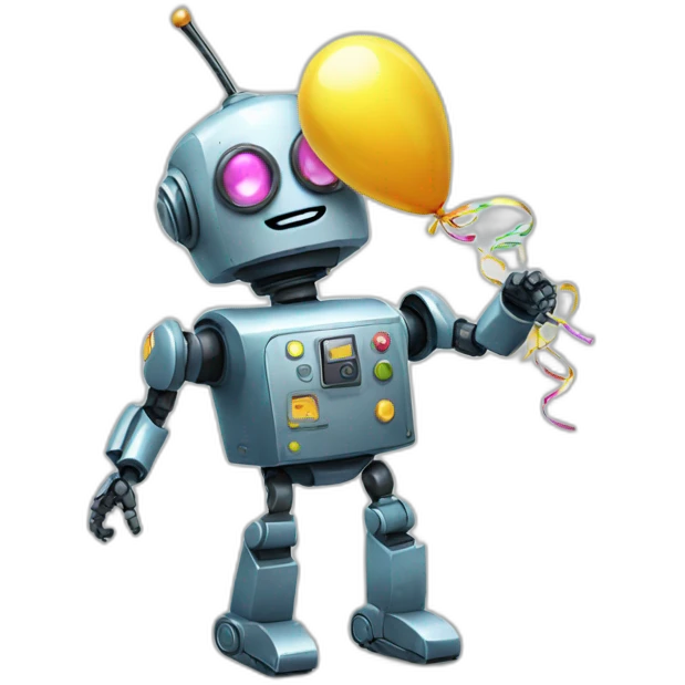 robot with party popper emoji