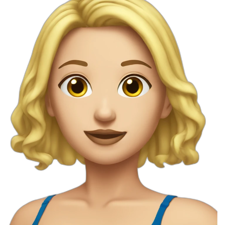 Slim-Thicc caucasian woman swimsuit posing emoji