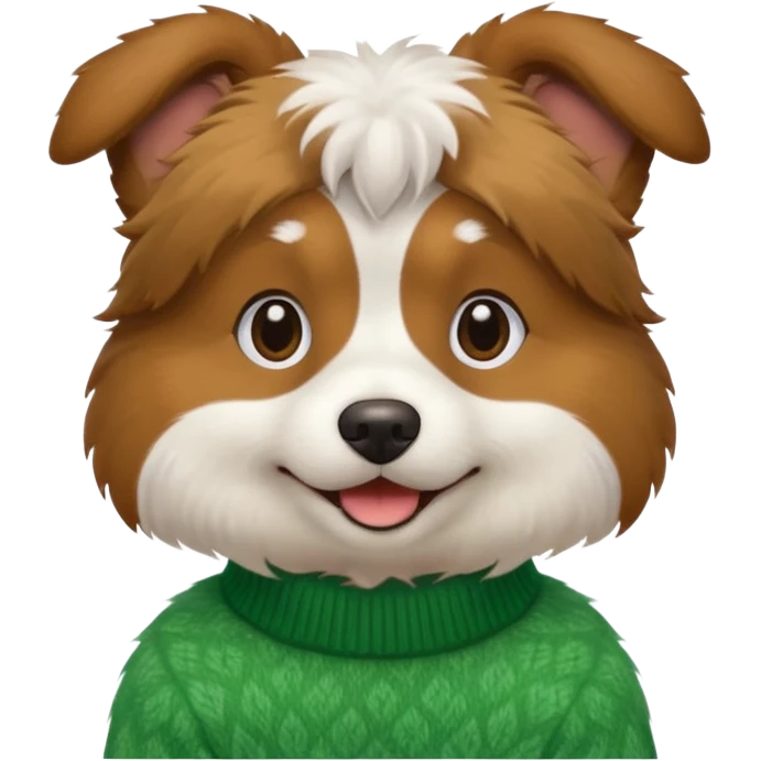 dog wear a green sweater emoji