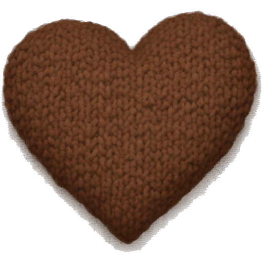 Brown knit heart, like a sweater texture heart emoji
