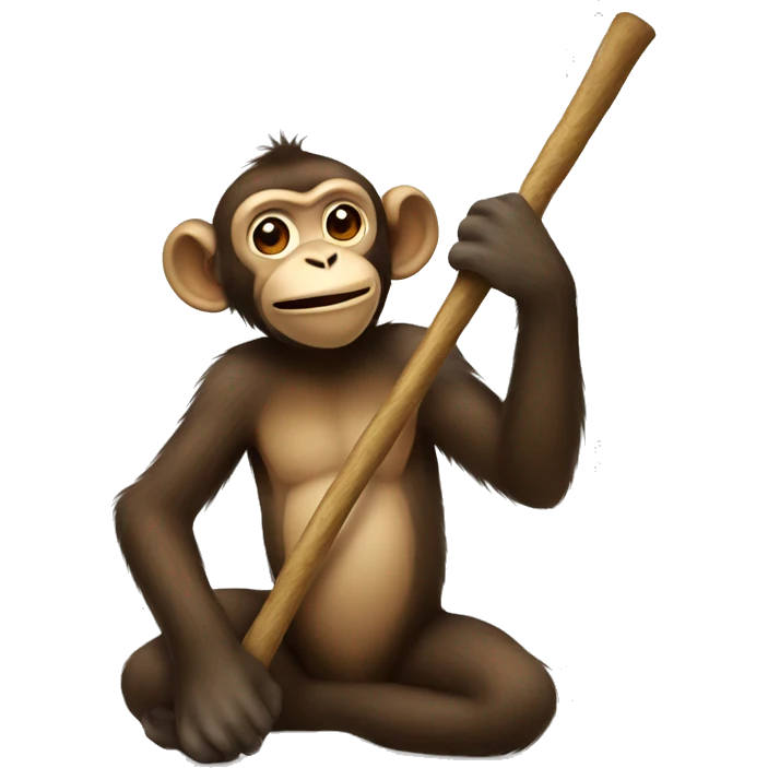 Monkey with stick emoji