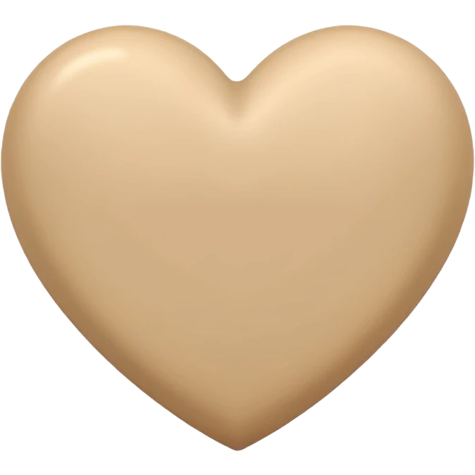 beige heart, soft matte finish emoji