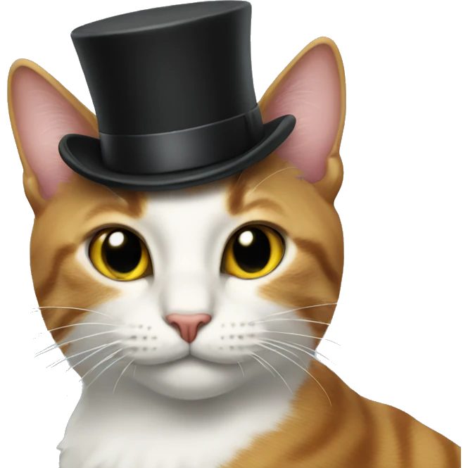 Cat with a top hat emoji