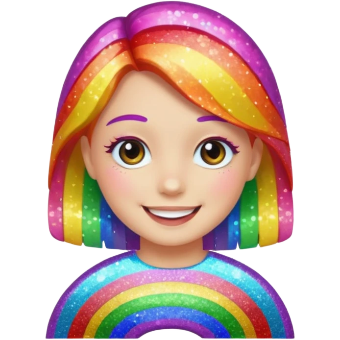 Glitter girly rainbow emoji