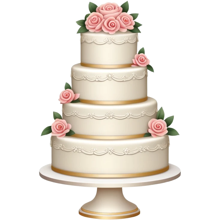 Wedding cake with tiers and decorations emoji