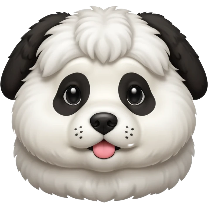 Black and white fat dog  emoji