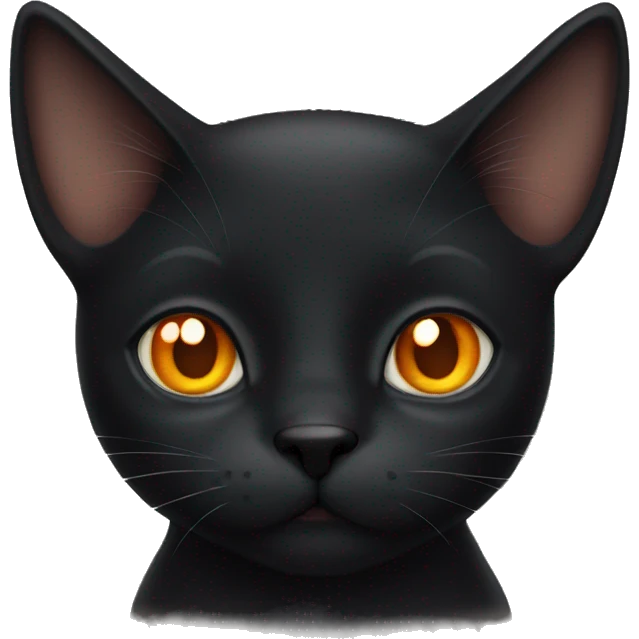 Black cat with orange ish eyes emoji