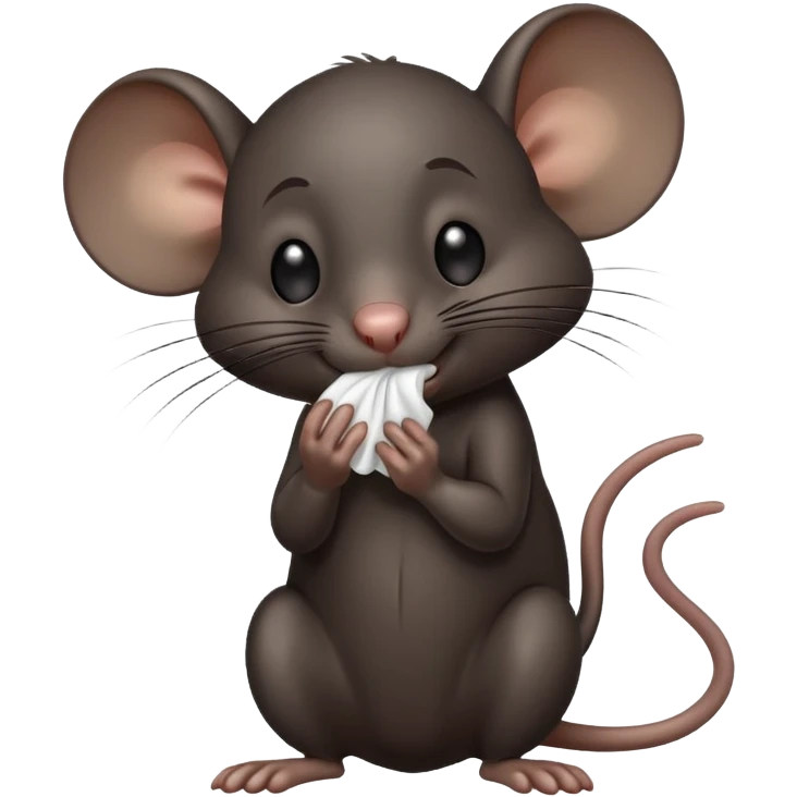 a black rat standing and wiping its sweaty face emoji