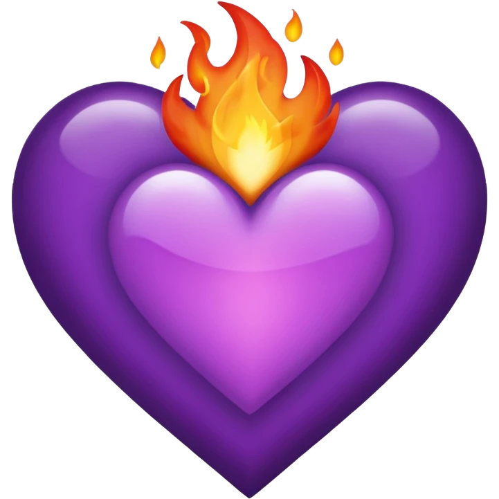 purple heart with a fire effect emoji