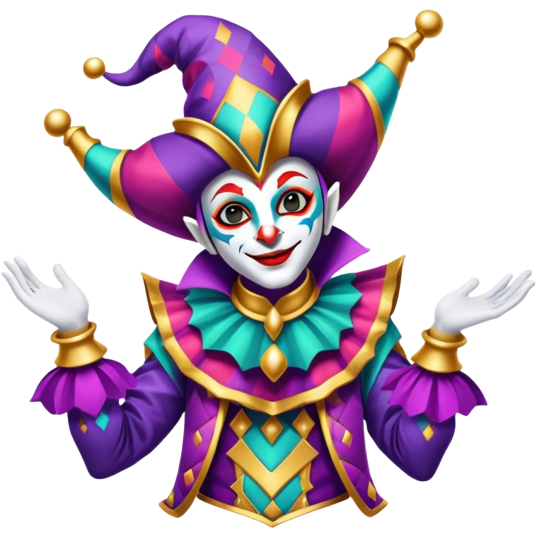 Harlequin jester, magical jester, space jester  emoji