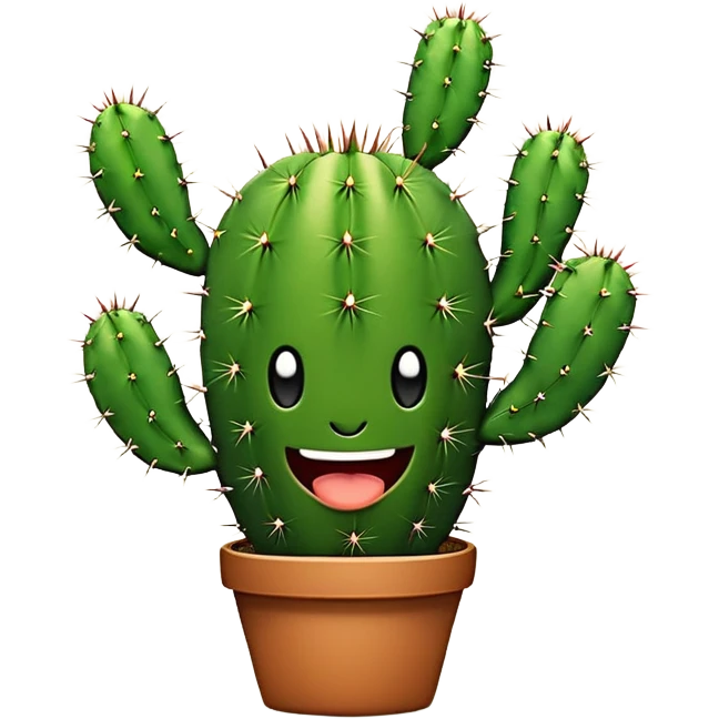 Cactus with mouth emoji