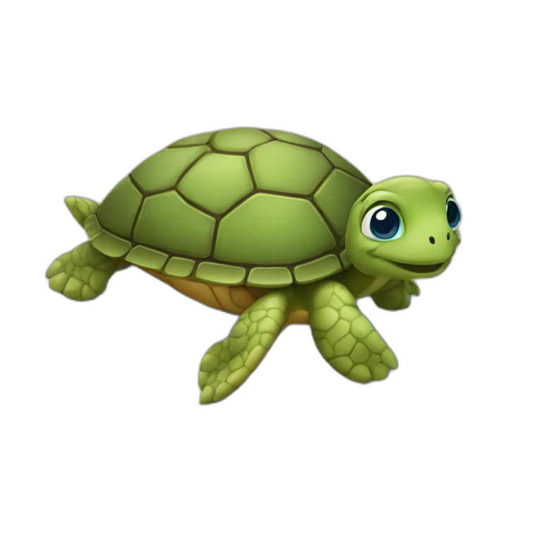 Un tortue sur un chat emoji