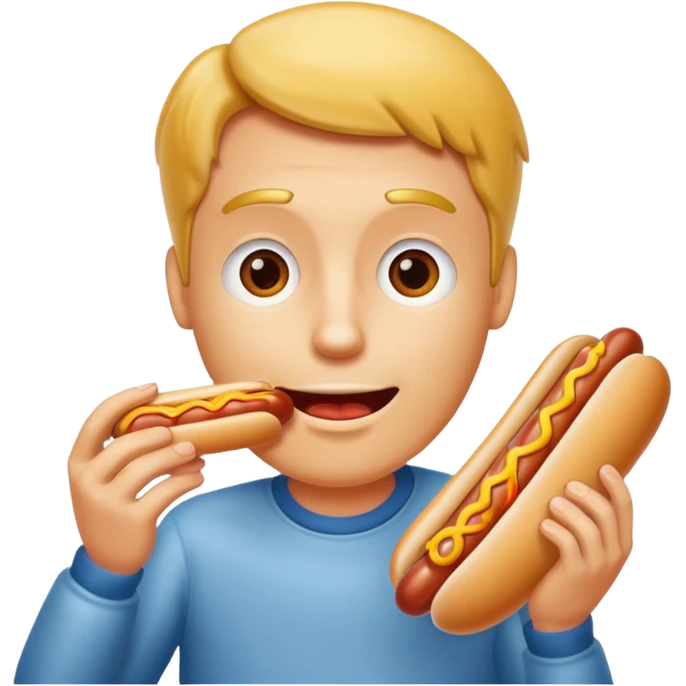 man eating a hot dog emoji
