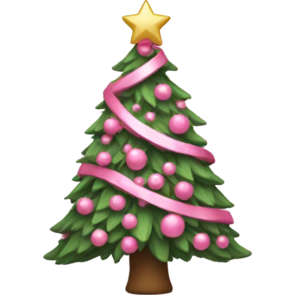 Pink Christmas tree emoji